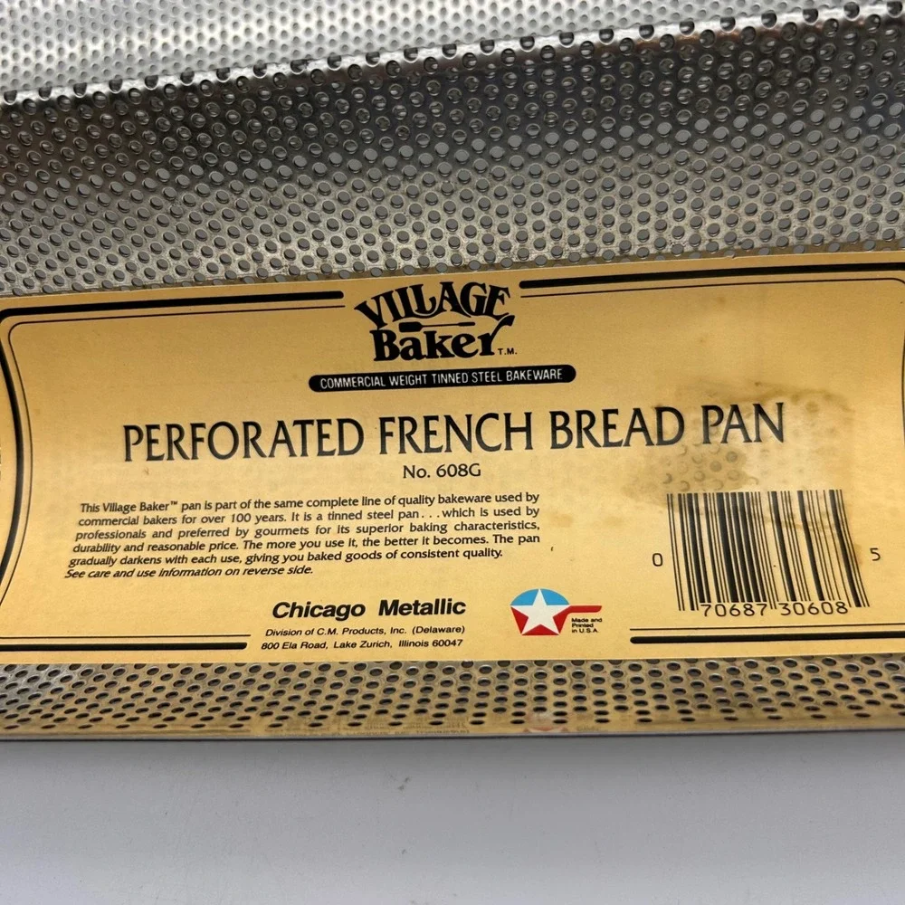 Chicago Metallic Village Baker Perforated French Bread Pan No 608G Tinned Steel